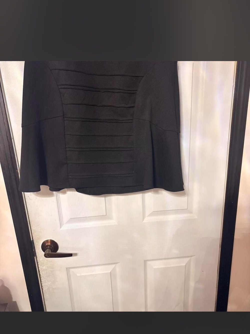 Elle Black A-Line Skirt with Horizontal Paneling